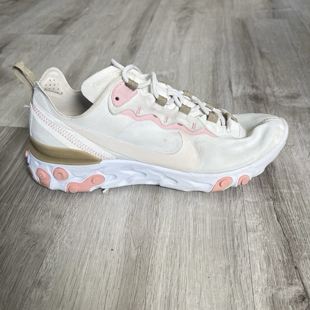 Nike React Element 55 Women’s Size 10 Beige Pink Running Lifestyle Sneakers